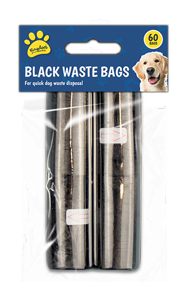 Black Waste/Poo Bags for Dog - 60pcs